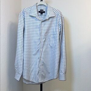 Pronto Uomo White and Blue Casual Button‎ Down Shirt